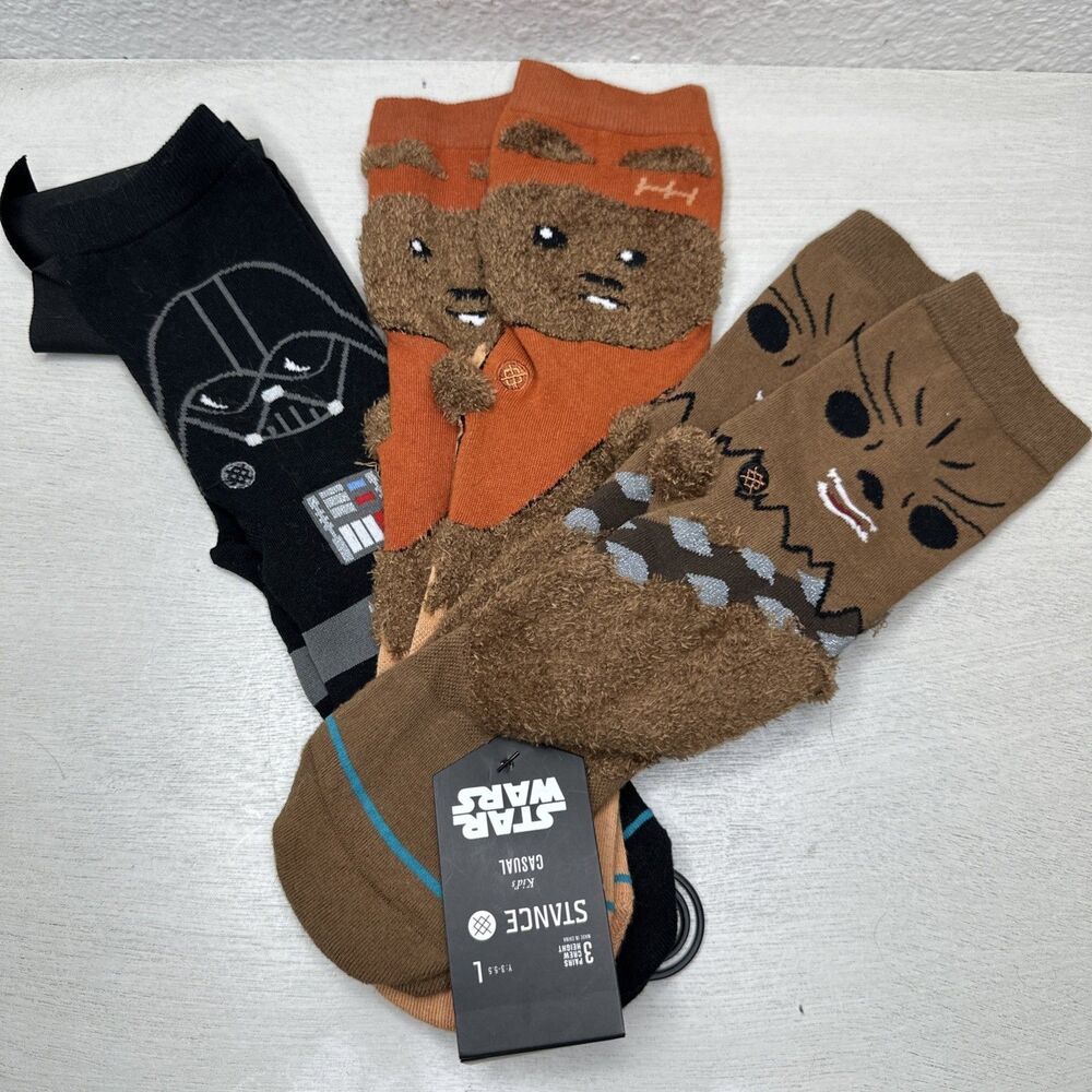 Stance Star Wars Kids Youth Casual Socks Pack Darth Vader Chewbacca Ewok